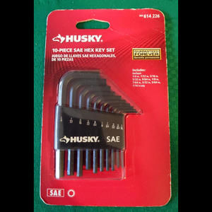 Husky 10-Piece SAE Hex Key Set 614-226 Brand New